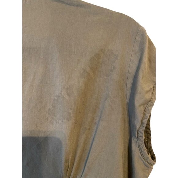 Mimi Maternity women Large Blouse Top Green‎ V-neck Hidden Side Zipper Flawed - Picture 9 of 10